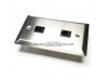 Placa Tapa 2 Jack RJ45 Cat5 crimpado, en Acero Inoxidable Grado Alimenticio